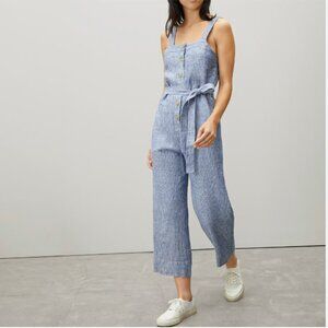 Everlane Linen Jumpsuit, size xs, blue and white stripe